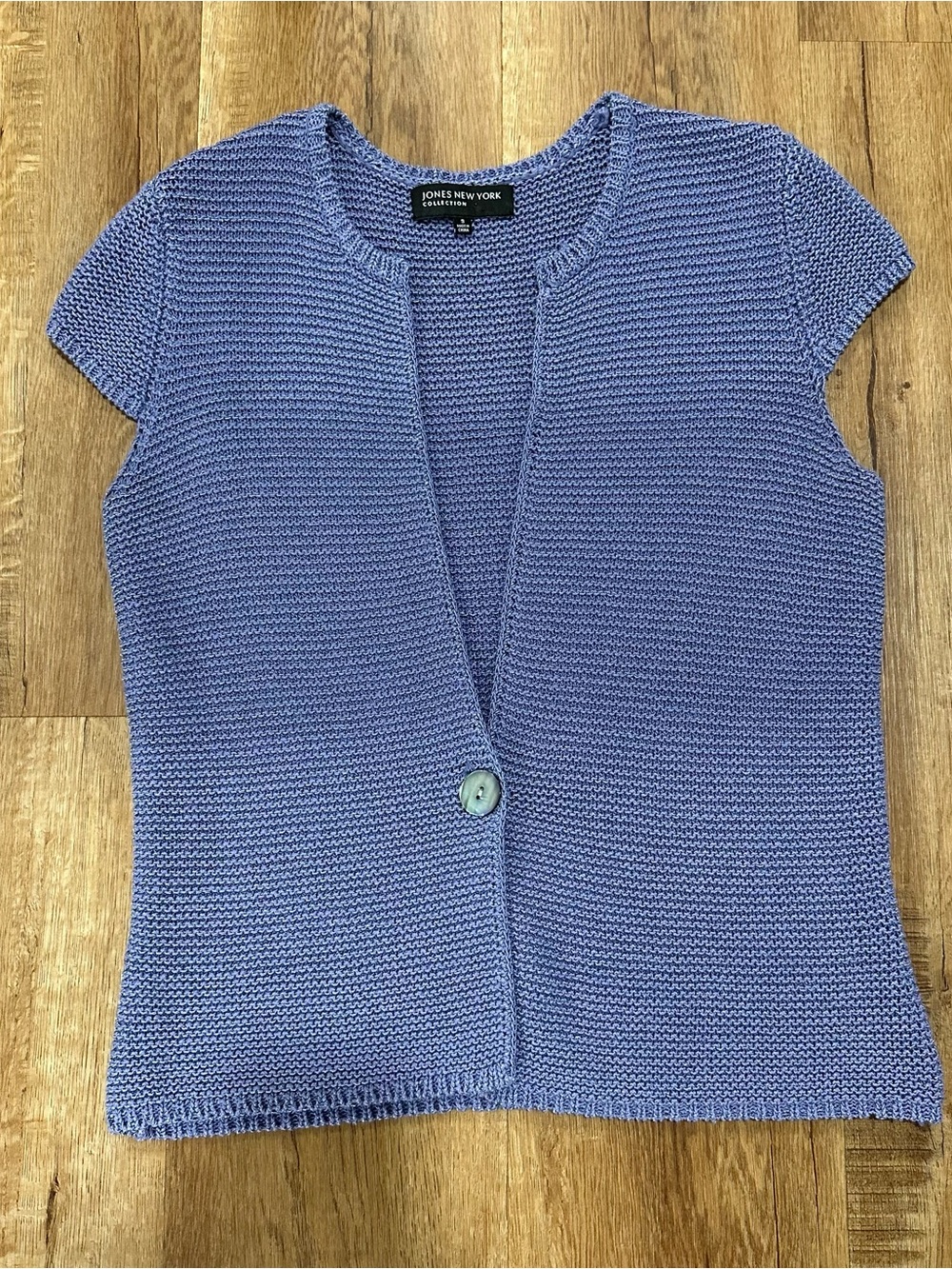 Jones New York Lavender Short-Sleeve Knit Cardigan